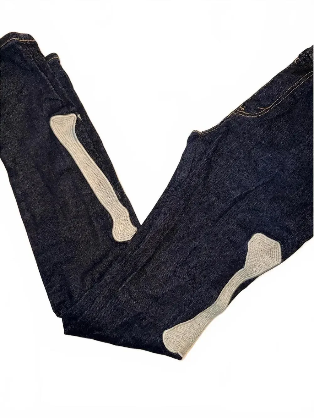 mnml Skeleton Bone Skinny Jeans Dark Wash Stretch Denim Size 33